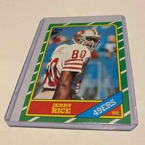 Jerry Rice RC Rookie 1986 Topps Football Card # 161 San Francisco 49ers Vintage